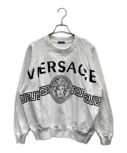 VERSACE（ヴェルサーチェ）VERSACE (ヴェルサーチェ) メデューサプリントスウェット ホワイト サイズ:38の古着・服飾アイテム
