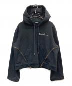 VERSACEヴェルサーチェ）の古着「サイドシップバックプリントパーカー」｜ブラック