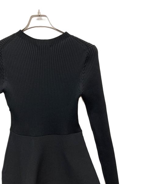 ESTNATION（エストネーション）ESTNATION (エストネーション) リブフィット＆フレアワンピース ブラック サイズ:Fの古着・服飾アイテム