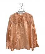 BALLSEYボールジィ）の古着「コットンシルクサテン アートタックブラウス」｜ピンク