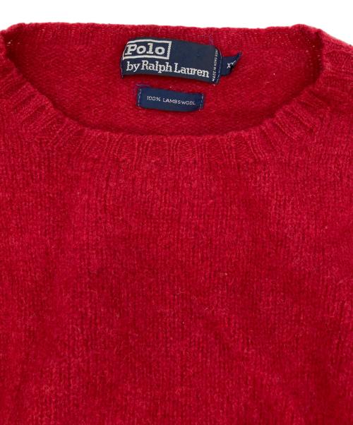 POLO RALPH LAUREN（ポロ・ラルフローレン）POLO RALPH LAUREN (ポロ・ラルフローレン) ラムウールニット レッド サイズ:XXLの古着・服飾アイテム