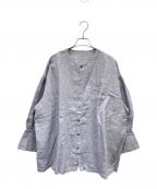 nest Robeネストローブ）の古着「リネン天然染めラップカフスシャツ」｜ラベンダー