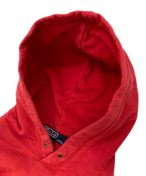 POLO RALPH LAUREN（ポロ・ラルフローレン）POLO RALPH LAUREN (ポロ・ラルフローレン) ポロベアプリントプルオーバーパーカー レッド サイズ:Lの古着・服飾アイテム