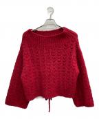 FRAY IDフレイ アイディー）の古着「モヘアウールオフショル柄編みプルオーバー」｜レッド