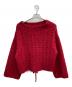 FRAY ID（フレイ アイディー）の古着「モヘアウールオフショル柄編みプルオーバー」｜レッド