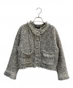 Sea Room lynnシールームリン）の古着「Shine Tweed Knit ジャケット」｜グレー