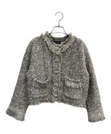 Sea Room lynn（シールームリン）の古着「Shine Tweed Knit ジャケット」｜グレー