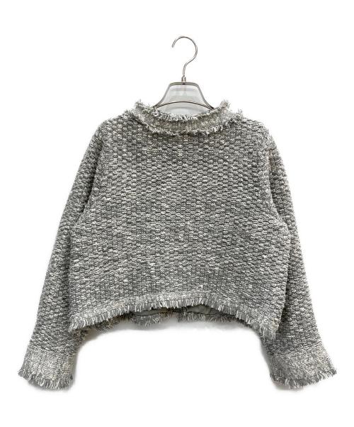 Sea Room lynn（シールームリン）Sea Room lynn (シールームリン) Shine Tweed Knit ジャケット グレー サイズ:FREEの古着・服飾アイテム