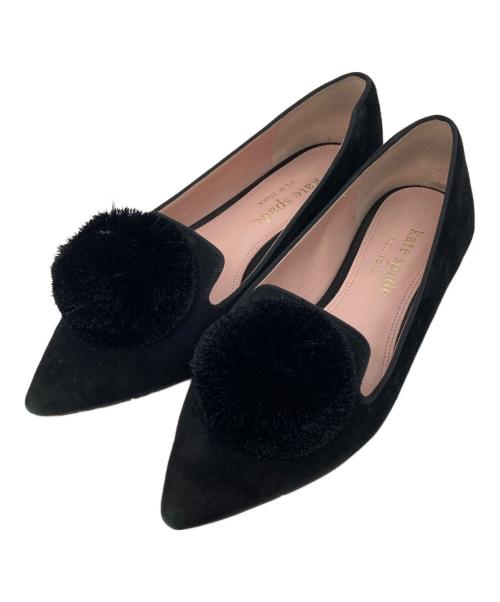 Kate Spade（ケイトスペード）Kate Spade (ケイトスペード) AMOUR POM FLAT ブラック サイズ:23の古着・服飾アイテム