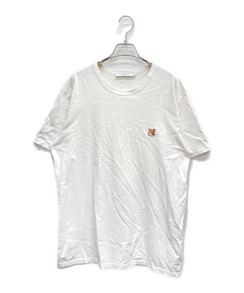 maison kitsune（メゾンキツネ）MAISON KITSUNE (メゾンキツネ) FOX HEAD PATCH CLASSIC TEE-SHIRT ホワイト サイズ:Lの古着・服飾アイテム