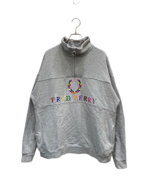 FRED PERRY（フレッドペリー）FRED PERRY (フレッドペリー) ハーフジップスウェット ライトグレー サイズ:Mの古着・服飾アイテム