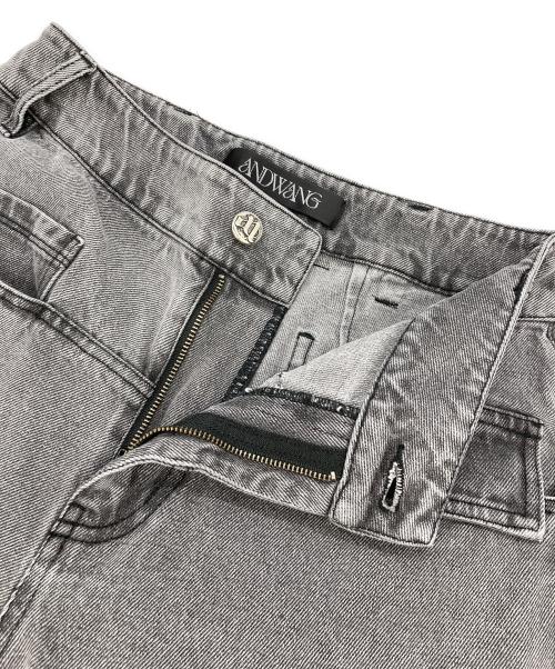 ANDWANG（アンドワン）ANDWANG (アンドワン) Back Cutout Denim Pants グレー サイズ:Sの古着・服飾アイテム