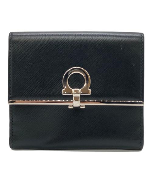 Salvatore Ferragamo（サルヴァトーレ フェラガモ）Salvatore Ferragamo (サルヴァトーレ フェラガモ) ガンチーニ2つ折り財布 ブラック サイズ:表記なしの古着・服飾アイテム