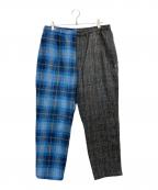 stussy×Harris Tweedステューシー×ハリスツイード）の古着「mix up beach pants」｜ブルー×グレー