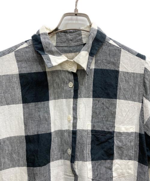 MARGARET HOWELL（マーガレットハウエル）MARGARET HOWELL (マーガレットハウエル) LARGE CHECK LINENワンピース ホワイト×ブラック サイズ:1の古着・服飾アイテム