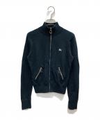 BURBERRY BLUE LABELバーバリーロンドンブルーレーベル）の古着「ジップアップニットジャケット」｜ブラック