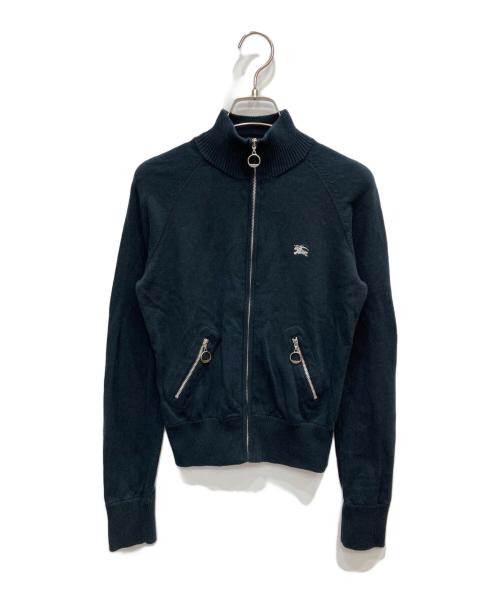 BURBERRY BLUE LABEL（バーバリーロンドンブルーレーベル）BURBERRY BLUE LABEL (バーバリーロンドンブルーレーベル) ジップアップニットジャケット ブラック サイズ:38の古着・服飾アイテム