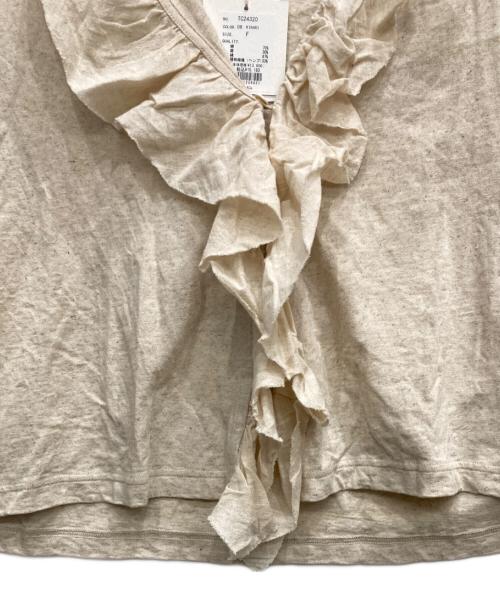 tumugu（ツムグ）tumugu (ツムグ) コットンベルギーリネン天竺×コットンヘンプガーゼ カーディガン ベージュ サイズ:FREE 未使用品の古着・服飾アイテム