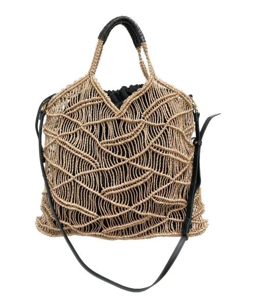 ikot（イコット）ikot (イコット) アバカマクラメ 2WAYバッグ ベージュ 未使用品の古着・服飾アイテム