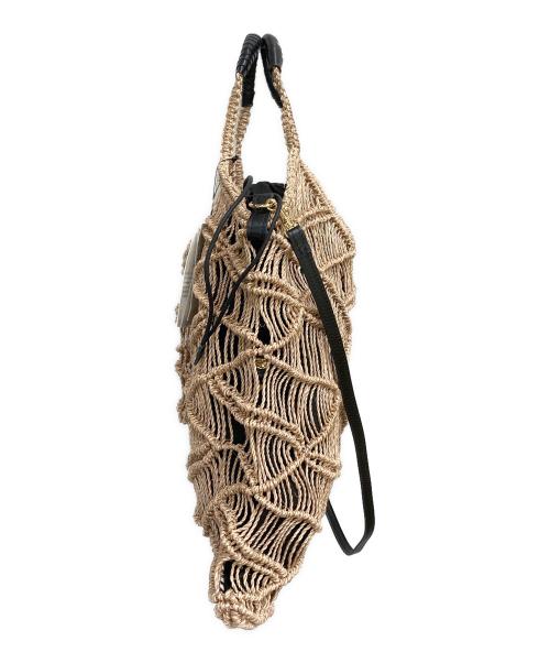 ikot（イコット）ikot (イコット) アバカマクラメ 2WAYバッグ ベージュ 未使用品の古着・服飾アイテム