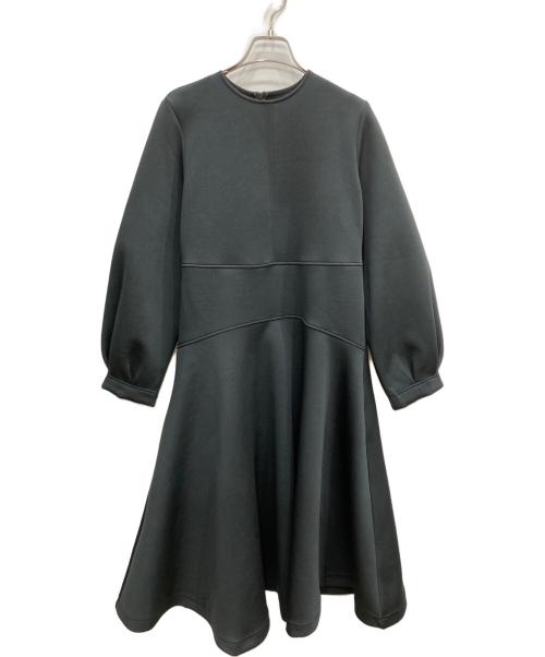 quaranciel（カランシエル）quaranciel (カランシエル) ダブルジャージーフレアミディワンピース ブラック サイズ:Fの古着・服飾アイテム