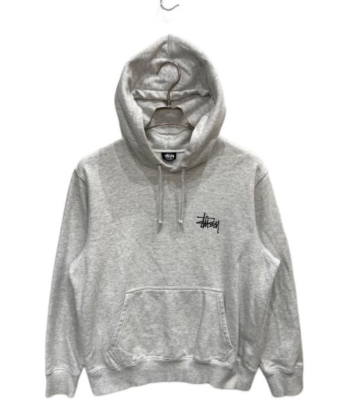 stussy（ステューシー）stussy (ステューシー) ストックロゴプルオーバーパーカー ライトグレー サイズ:Sの古着・服飾アイテム