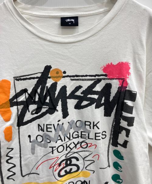 stussy（ステューシー）stussy (ステューシー) プリントTシャツ ホワイト サイズ:Mの古着・服飾アイテム