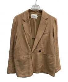 LiSS（リス）の古着「リネン ダブルテーラードジャケット」｜ベージュ