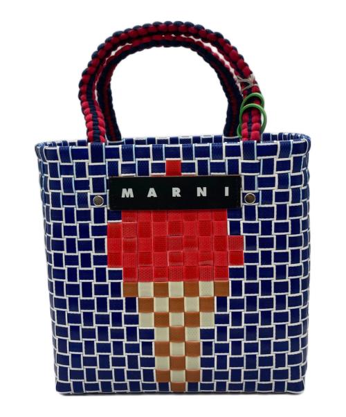 MARNI（マルニ）MARNI (マルニ) アイスクリームデザイン カゴバック ブルー×レッド 未使用品の古着・服飾アイテム