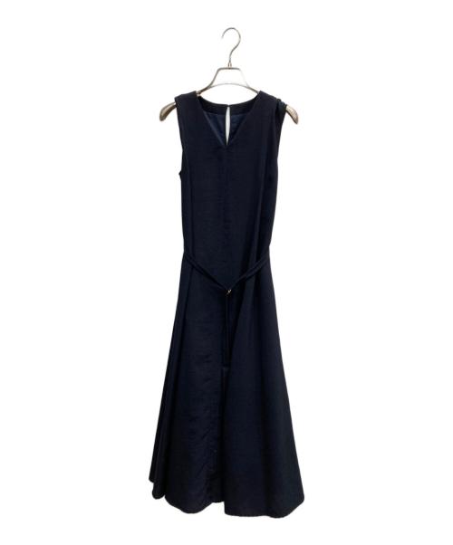 nano・universe（ナノ・ユニバース）nano・universe (ナノ・ユニバース) メランジドライ ベルト付きワンピース ネイビー サイズ:M 未使用品の古着・服飾アイテム
