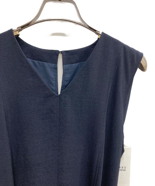 nano・universe（ナノ・ユニバース）nano・universe (ナノ・ユニバース) メランジドライ ベルト付きワンピース ネイビー サイズ:M 未使用品の古着・服飾アイテム