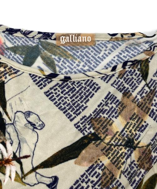 JOHN GALLIANO（ジョンガリアーノ）JOHN GALLIANO (ジョンガリアーノ) プリントスカート ベージュ サイズ:表記なしの古着・服飾アイテム