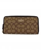 COACHコーチ）の古着「ラウンドファスナー財布」｜ベージュ