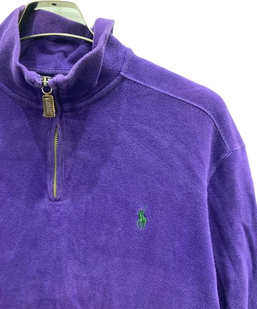 POLO RALPH LAUREN（ポロ・ラルフローレン）POLO RALPH LAUREN (ポロ・ラルフローレン) ハーフジップニット パープル サイズ:Mの古着・服飾アイテム