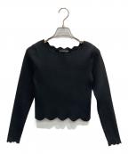 Sea Room lynnシールームリン）の古着「スカラップショートトップス」｜ブラック