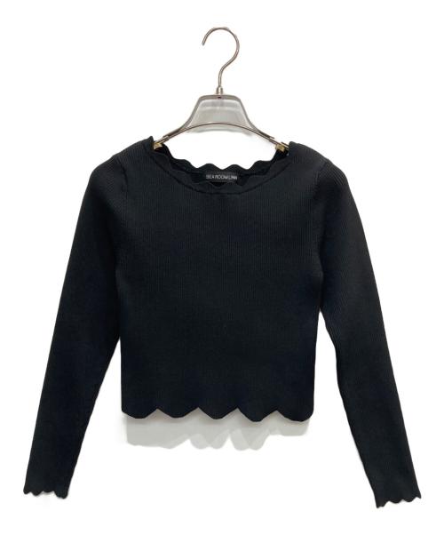 Sea Room lynn（シールームリン）Sea Room Lynn (シールームリン) スカラップショートトップス ブラック サイズ:FREEの古着・服飾アイテム