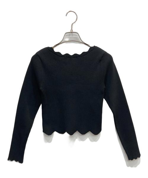 Sea Room lynn（シールームリン）Sea Room Lynn (シールームリン) スカラップショートトップス ブラック サイズ:FREEの古着・服飾アイテム