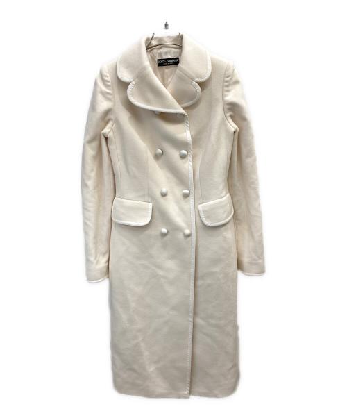 DOLCE & GABBANA（ドルチェ＆ガッバーナ）DOLCE & GABBANA (ドルチェ＆ガッバーナ) カシミヤ&シルクダブルコート ピンクベージュ サイズ:36の古着・服飾アイテム