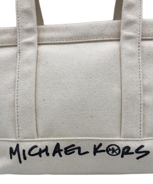 MICHAEL KORS（マイケル・コース）MICHAEL KORS (マイケルコース) キャンバスミニトートバッグ アイボリーの古着・服飾アイテム