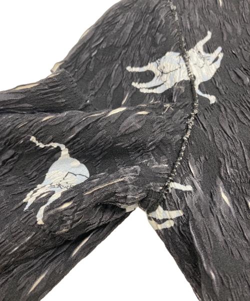 MIU MIU（ミュウミュウ）MIU MIU (ミュウミュウ) 猫柄ノーカラーショートジャケット ブラック サイズ:38の古着・服飾アイテム