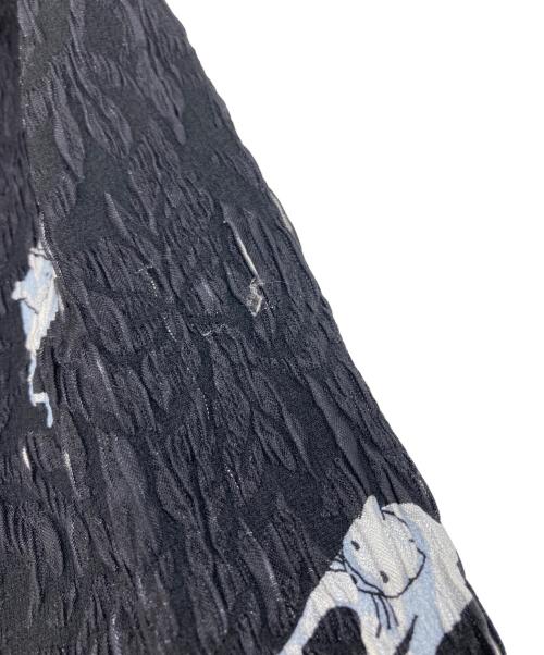 MIU MIU（ミュウミュウ）MIU MIU (ミュウミュウ) 猫柄ノーカラーショートジャケット ブラック サイズ:38の古着・服飾アイテム