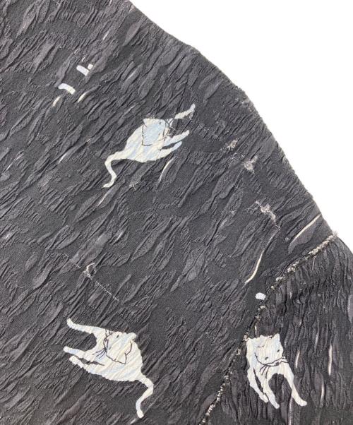 MIU MIU（ミュウミュウ）MIU MIU (ミュウミュウ) 猫柄ノーカラーショートジャケット ブラック サイズ:38の古着・服飾アイテム