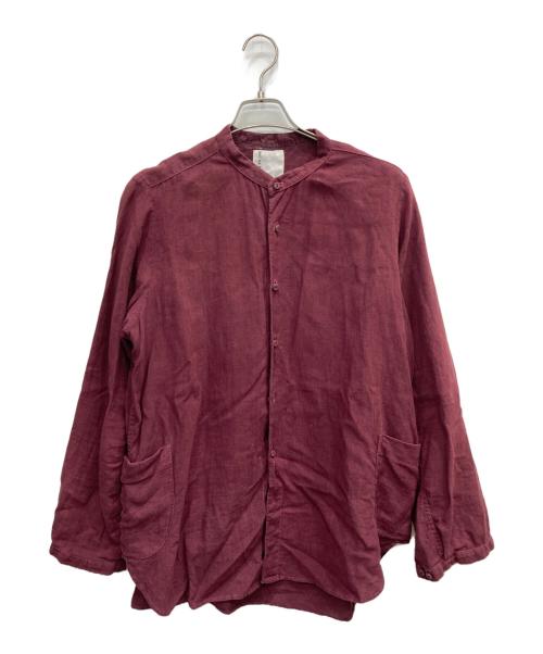 BRU NA BOINNE（ブルーナボイン）BRU NA BOINNE (ブルーナボイン) スナフリネンシャツ ボルドー サイズ:Mの古着・服飾アイテム