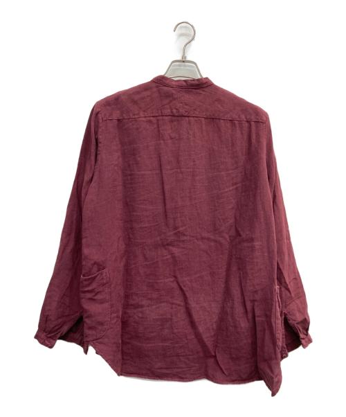 BRU NA BOINNE（ブルーナボイン）BRU NA BOINNE (ブルーナボイン) スナフリネンシャツ ボルドー サイズ:Mの古着・服飾アイテム