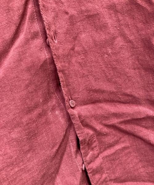 BRU NA BOINNE（ブルーナボイン）BRU NA BOINNE (ブルーナボイン) スナフリネンシャツ ボルドー サイズ:Mの古着・服飾アイテム