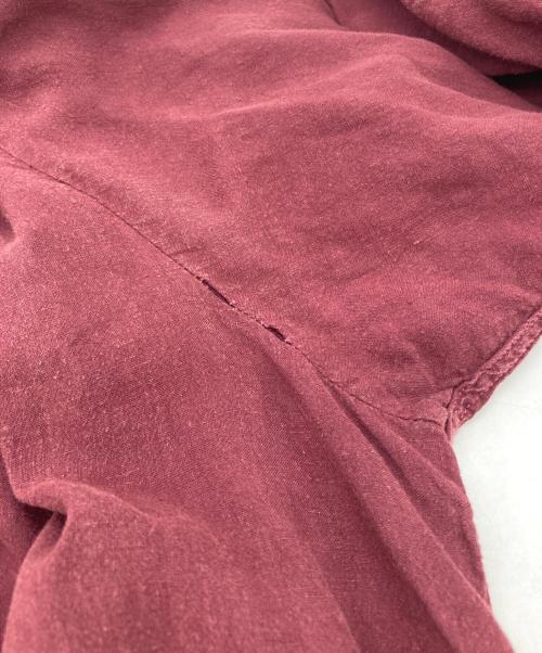 BRU NA BOINNE（ブルーナボイン）BRU NA BOINNE (ブルーナボイン) スナフリネンシャツ ボルドー サイズ:Mの古着・服飾アイテム