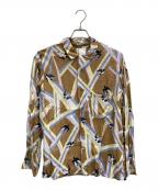 BRU NA BOINNEブルーナボイン）の古着「スワロービーム&アカプルコL/Sシャツ」｜ベージュ