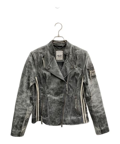 HARLEY-DAVIDSON（ハーレーダビッドソン）HARLEY-DAVIDSON (ハーレーダビッドソン) ダブルライダースジャケット グレー サイズ:Mの古着・服飾アイテム