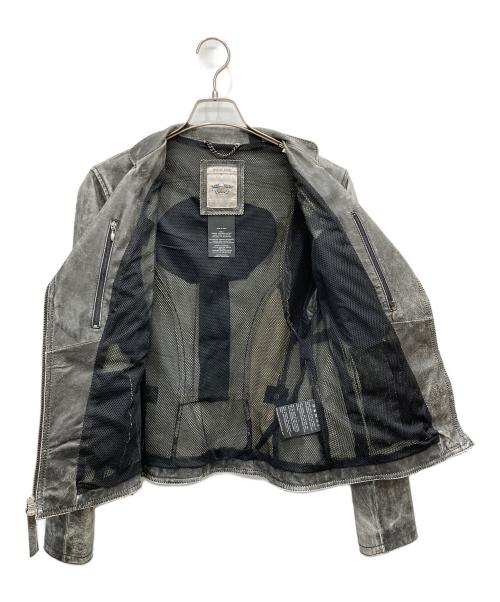 HARLEY-DAVIDSON（ハーレーダビッドソン）HARLEY-DAVIDSON (ハーレーダビッドソン) ダブルライダースジャケット グレー サイズ:Mの古着・服飾アイテム
