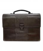 BOTTEGA VENETAボッテガベネタ）の古着「イントレチャートブリーフケース」｜ブラウン